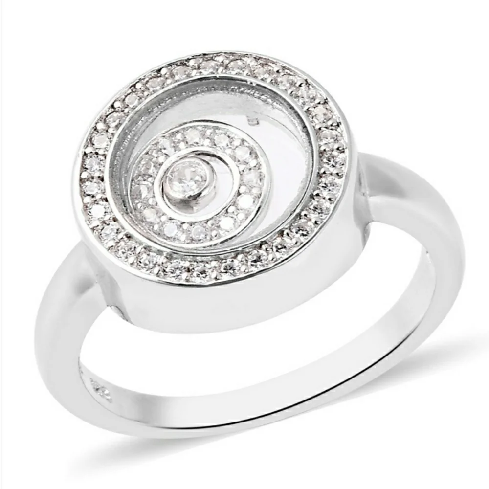 💙NEW! White CZ Sterling Silver Halo ring🤍